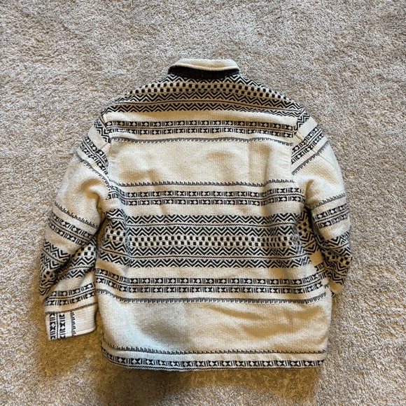 Vintage 90s Western Style Full Zip Jacket Mens Medium Blanket Lined Wool Blend - Picture 7 of 8